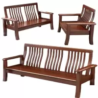 悦兴诚实木沙发组合198*75*94cm(单+双+三)套