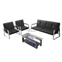 悦兴诚办公沙发黑色181*69*84cm(1+1+3+茶几)套