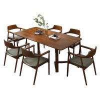 悦兴诚实木餐桌一桌六椅套