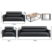 悦兴诚会议沙发单位+双位+三人位+长短茶几套