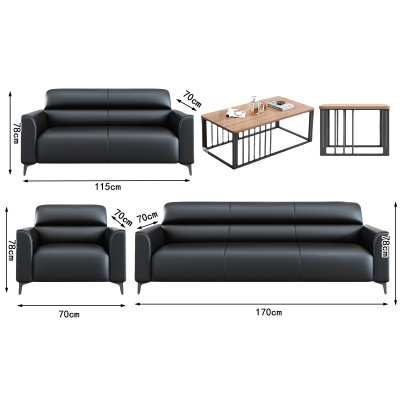 悦兴诚会议沙发单位+双位+三人位+长短茶几套