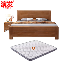 演发 橡木床+柜+垫