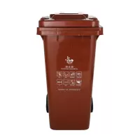 敏胤 MYL-7120 湿垃圾 120L 带轮 分类标识垃圾桶 (计价单位:个) 咖啡色