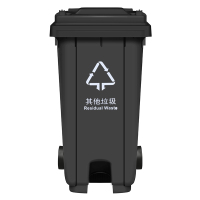 敏胤MYL-7100-10 100L脚踏户外其它垃圾分类垃圾桶新国标(芾轮带盖) 颜色:灰黑色(单位:个)
