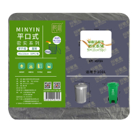 敏胤 MSP004 90*110 密实型平口式背心垃圾袋 黑色 50PC/包