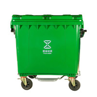 敏胤 MYL-7660-1 环卫清运车带盖带铁手柄厨余垃圾新国标标识 绿色 单位:个