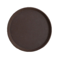敏胤 MYP-0010圆形钢化防滑商用托盘 直径35cm(褐色)