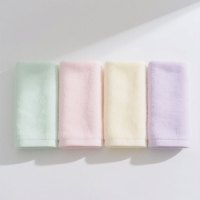 敏胤新疆长绒棉方巾MYM-1104 35*35cm 长绒棉 55克 淡绿色粉色淡黄色淡紫色