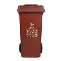 敏胤户外分类干垃圾标识垃圾桶(带轮)(混色) MYL-7120-2咖啡色湿垃圾120L