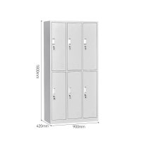 汇得立更衣柜带锁铁皮柜钢制储物柜宿舍柜寄存包柜六门更衣柜