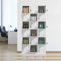汇得立更衣柜带锁铁皮柜钢制储物柜宿舍柜寄存包柜十八门更衣柜