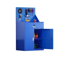 汇得立蓝色矮柜汽修工具车移动多功能工具车车间储物柜一抽带网工具柜