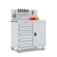 汇得立矮柜汽修工具车移动多功能工具车车间储物柜左五抽右单门