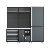 汇得立组合工具柜汽修工作站维修车间用多功能组合铁皮柜三联组合柜A款