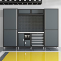 汇得立组合工具柜汽修工作站维修车间用多功能组合铁皮柜四联组合柜D款
