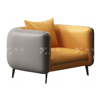 臻远ZYJJ-80205 简约办公沙发洽谈接待沙发休闲沙发组合 西皮单人位