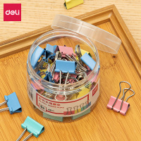 得力(deli) 8555-5#彩色长尾票夹19mm(筒装)(混)40只/筒