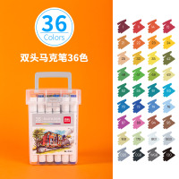 得力70803-36色酒精性三角杆马克笔(混)(36色/桶)