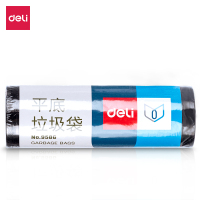 得力 9586平底垃圾袋(黑)(30个/卷)450*500*0.007mm平底