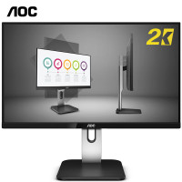 AOC电脑显示器 24英寸2K高清 升降旋转窄边框 低蓝光不闪IPS屏 商用设计办公爱眼不闪显示屏Q24P1U