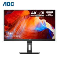 AOC电脑显示器 31.5英寸4K type-c 65W反向充电 窄边框 低蓝光不闪屏 专业设计商务办公旋转升降支架