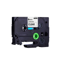 国际标签机色带 6mmAZe-Z111透明底黑字(带芯片)