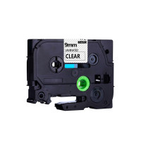 国际标签机色带 9mmAZe-Z121透明底黑字(带芯片)