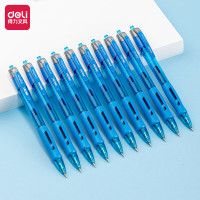 得力(deli)S08按动中性笔0.5mm12支/盒 蓝色