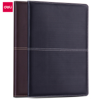 得力(deli)16K112张大号磨砂商务皮面本3323 会议记事本笔记本子文具办公用品 黑色