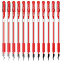 得力6600ES中性笔0.5mm子弹头 红色 12支/盒