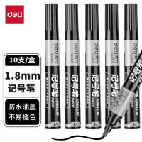 得力思达6821记号笔(黑) 10支/盒 12盒/组