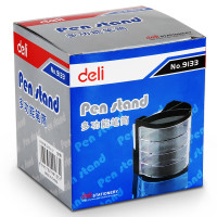 得力9133 多功能笔筒 (黑)