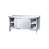 鲁宝置物柜 不锈钢储物柜工作台 双通长180宽80高80 不锈钢门