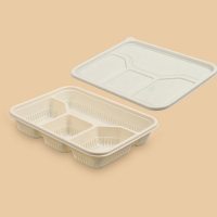 君子风四格餐盒淀粉基米黄色67*38*50.5cm 200套/箱