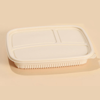 君子风三格餐盒淀粉基米黄色64*38.5*49cm 200套/箱