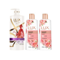 力士(LUX) 水润丝滑柔亮洗发乳650ml +沐浴露焕亮粉樱香 400gX2瓶