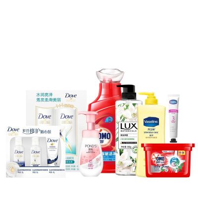多芬(DOVE) 多芬/力士/旁氏/凡士林/奥妙 家庭大礼包 2664g+578ml(洗发乳套装沐浴露洁面泡泡护手霜)