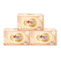 心相印(Mind Act Upon Mind) 金装 金典100抽三层塑装纸面巾 3联包 DT55100 3包(散装)