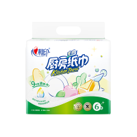 心相印 厨房卷纸 70节*6卷 吸油厨房纸巾 加大加厚 食品可接触级 KT706