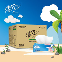 清风 3层100抽/包抽取式面巾纸BR40AB 6包*4 提