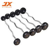 军霞(JUNXIA)JX-W522 健身房商用固定杠铃杆1.2米 曲杆10KG/15KG/20KG/25KG/30KG-
