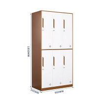 御璟 宇威加厚更衣柜拆装柜员工储物柜存包柜 六门咖白套色TW-GYCZ-05