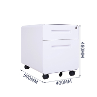 御璟 宇威御璟 宇威钢制活动柜二抽屉资料柜圆弧矮柜桌下柜 移动小储物柜办公文件柜白色TW-HDG06