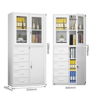 御璟 宇威文件柜办公柜钢制铁皮柜资料柜档案柜 储物柜偏五斗(经济款)TW-WJGPW01