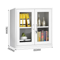 御璟 宇威矮柜钢制储物柜铁皮柜文件柜财务办公柜资料柜 档案柜茶水柜玻璃上节柜(豪华款)TW-WJGBLAG03