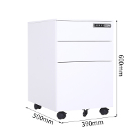 御璟 宇威文件柜办公档案柜三抽扣手 侧拉密码锁活动钢柜员工柜白色TW-HDG0005