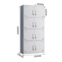 御璟 宇威更衣柜文件柜钢制铁皮柜员工柜资料柜 档案柜储物柜存包柜多门柜鞋柜碗柜八门更衣柜加厚款TW-GYG803