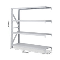 御璟 宇威 2000*500*2000mm仓储货架置物 架仓库展示架白色重型副架四层单层/300kgTW-BHKD5