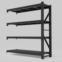 御璟 宇威仓储货架超市仓库架展示架中 型2米四层副架黑色款2000*600*2000mmYW-HJ049