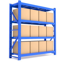 御璟 宇威仓储超市货 架置物架中型200kg每层黑色2000*500*2000mm四层主架YW-HJ046